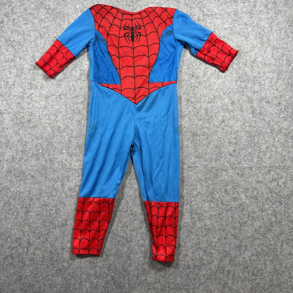 Disguise Marvel Spider-Man Costume Jumpsuit 2T Blue Red Web Pattern Polyester